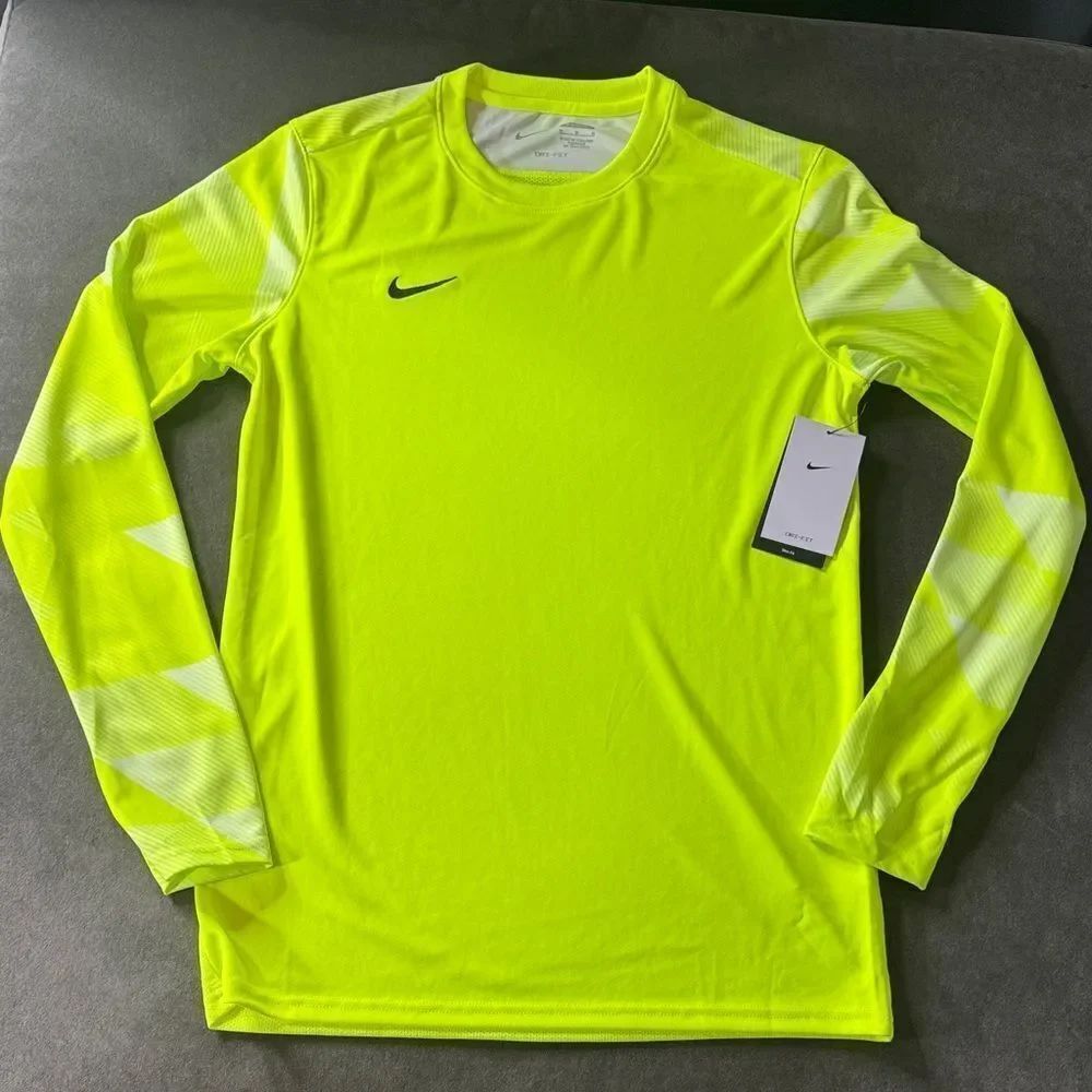 Nike Men’s Long Sleeve Slim Fit Athletic Jersey Yellow Dri-Fit Size M NWT